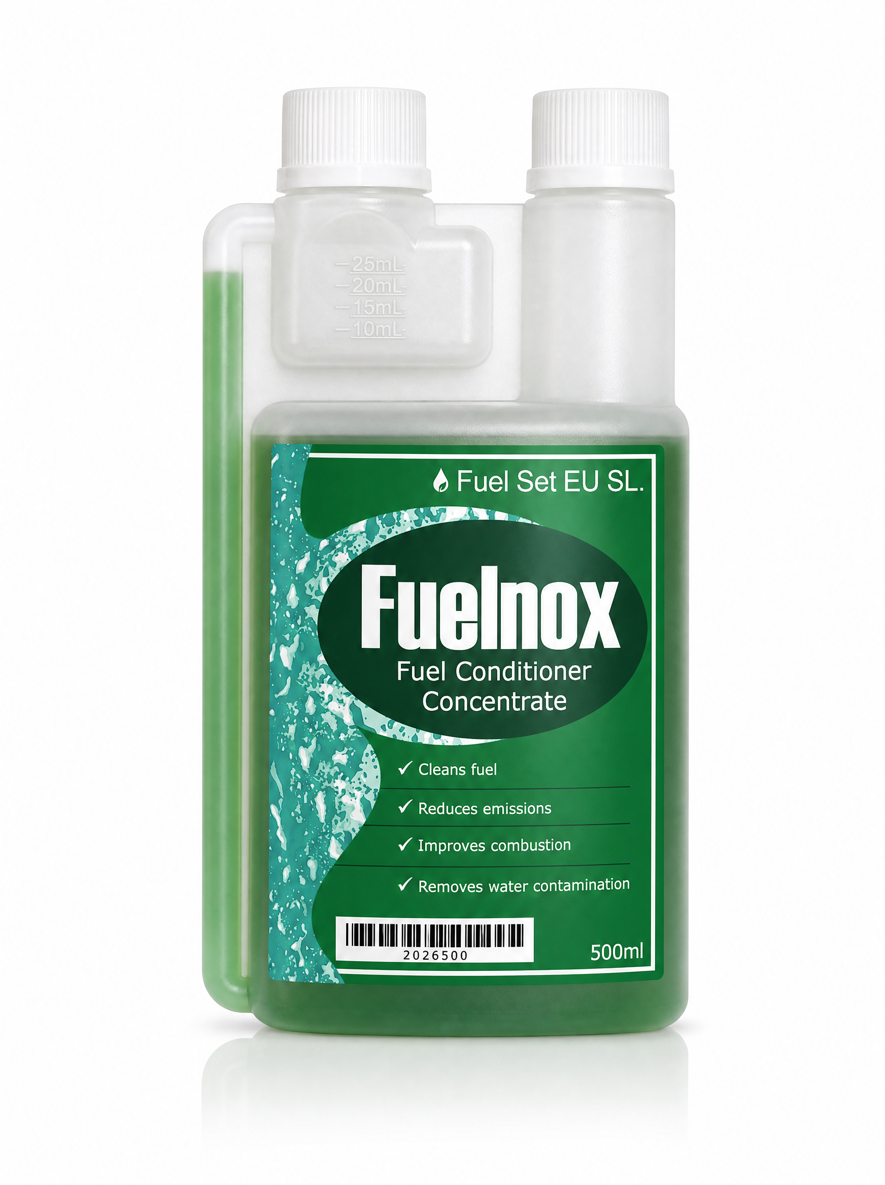 Fuelnox 500 ml bränslekonditionerare i koncentrat Fuelnox 500 ml bränslekonditionerare i koncentrat från Fuel Set EU, behandlar 2 000 liter diesel, bensin eller tvåtakt